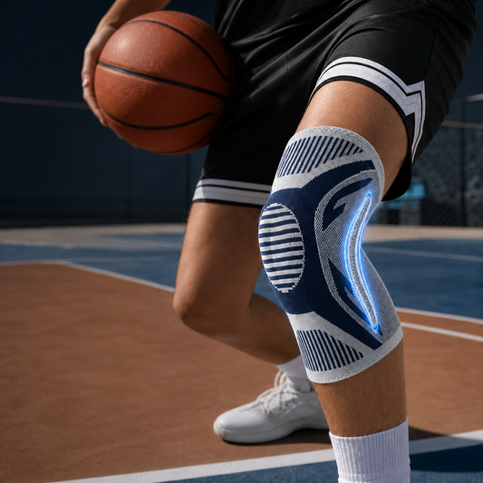 Sports Knee Sleeve with Silicone Cushion & Side Spring Support