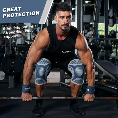 Sports Knee Sleeve with Silicone Cushion & Side Spring Support