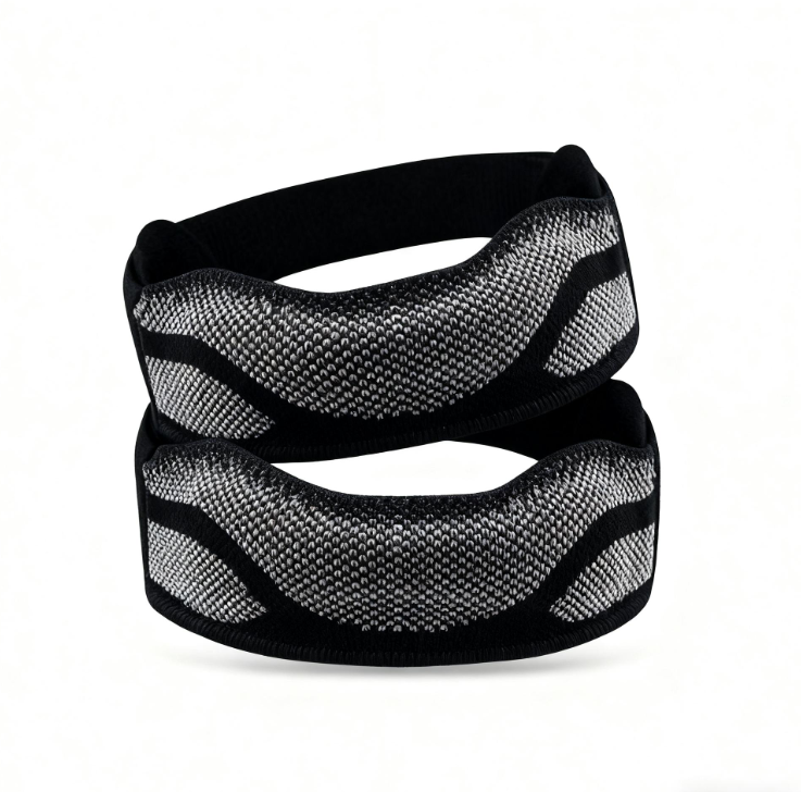 Adjustable Patella Tendon Strap 1 Pair — Breathable Knee Support Bands with Silicone Cushion, Black/Pink